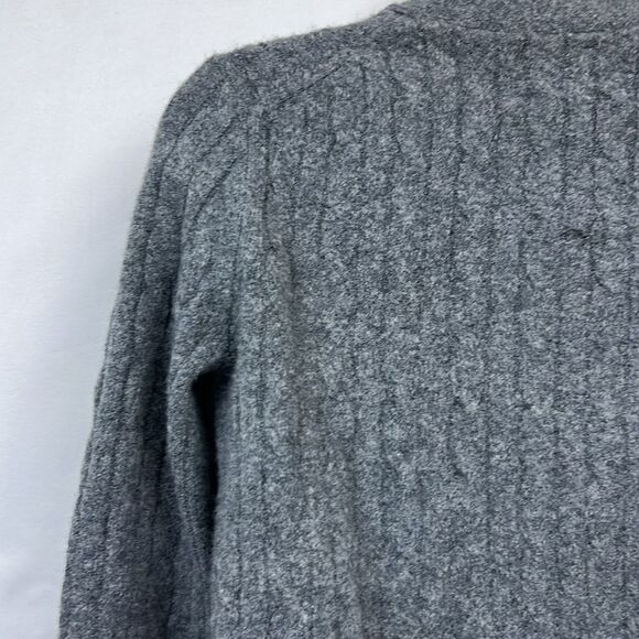 J. crew Factory cc962 Gray Cable-knit cardigan extra-soft NWOT/repaired size xxs - Picture 8 of 13